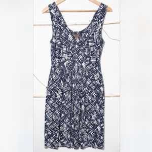 Anthropologie Fei Scribble Dress Blue & White | M